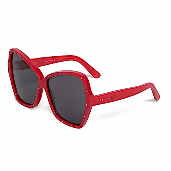 CELINE Red Acetate Crystal Butterfly Sunglasses CL4066IS - Picture 4 of 13